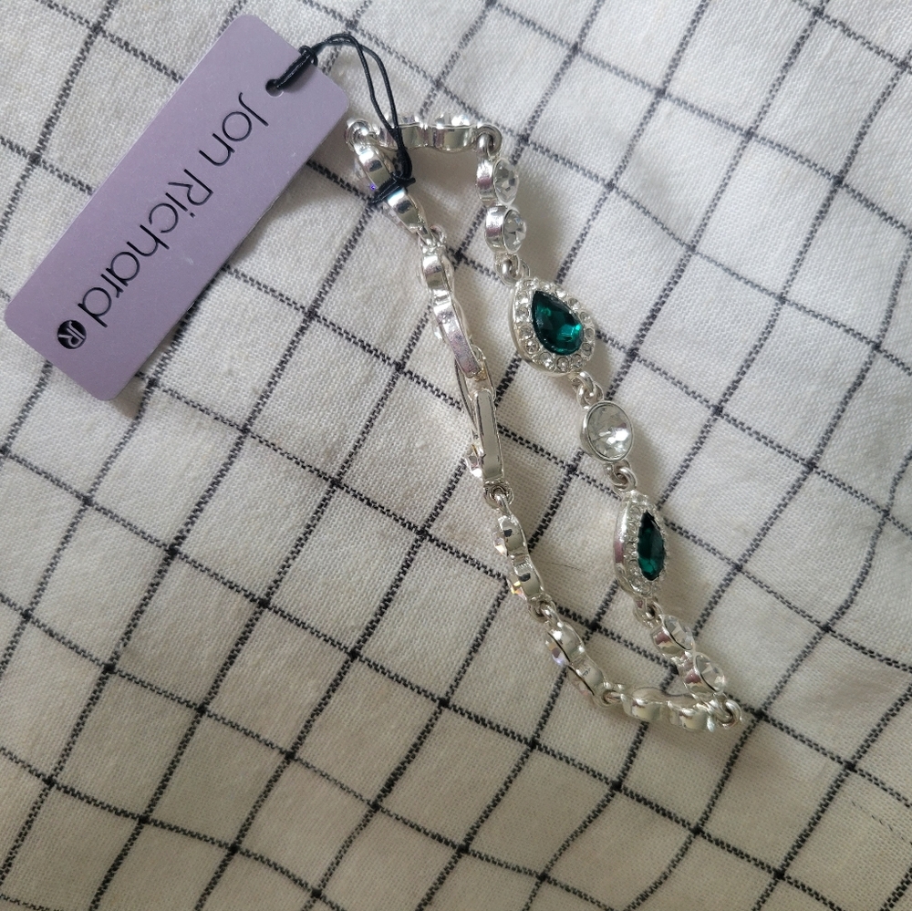 John Richard Swarovski and Emerald tennis style bracelet